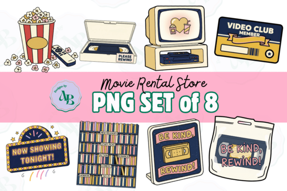 Download Retro Movie Store Clip Art Collection - Retro Collection